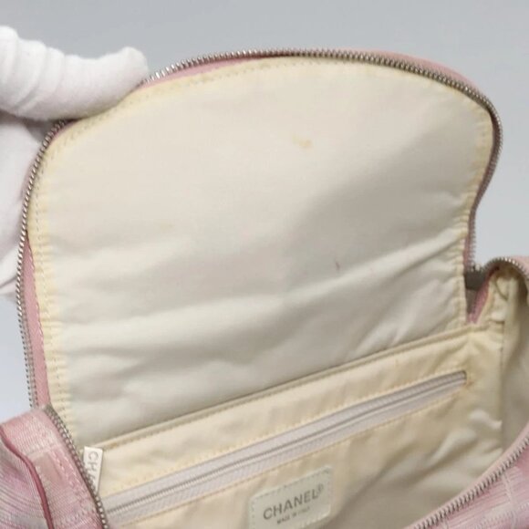 CHANEL New Travel Line Backpack Canvas Pink CC Auth BD376 - Picture 11 of 16